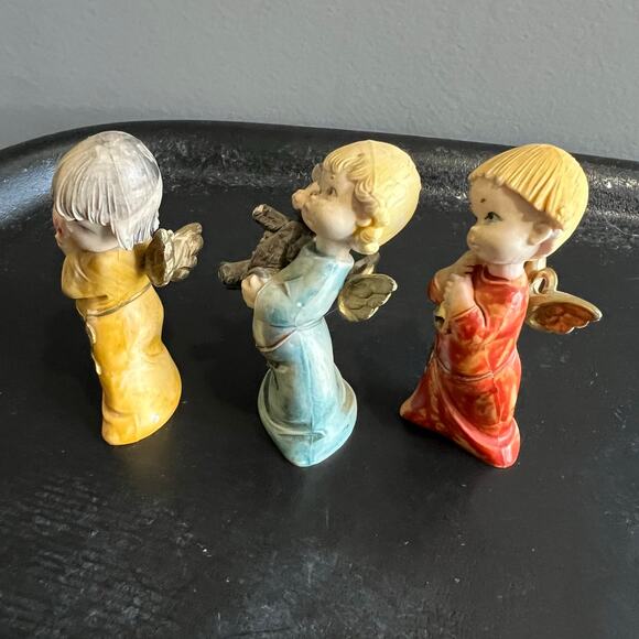 Set 3 Vintage Depose Italy Cherubs Angel Kids Xmas Ornaments 2.75" 331-332-333 - Picture 8 of 8